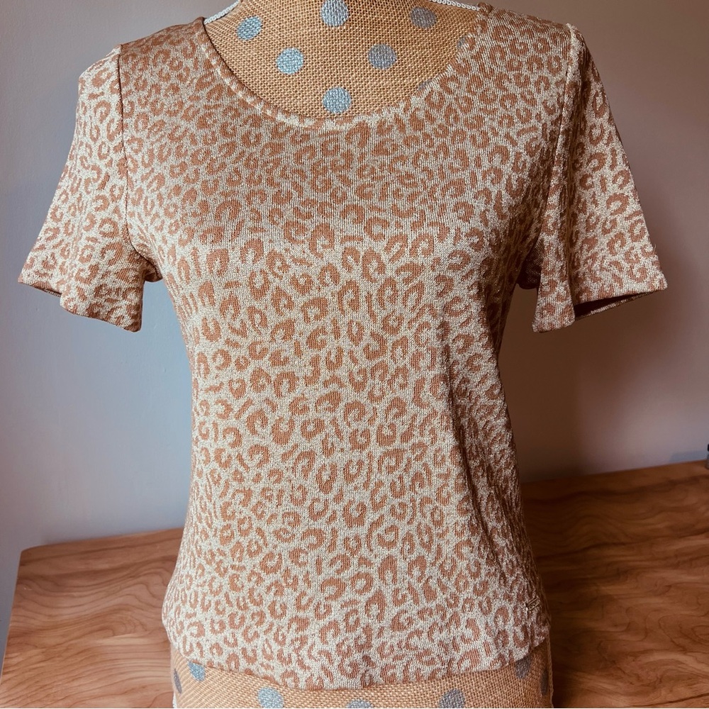 St John Sport Cheetah Pattern Knit Top